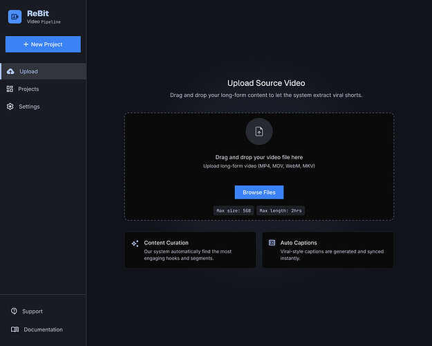 2. Upload Video - ReBit